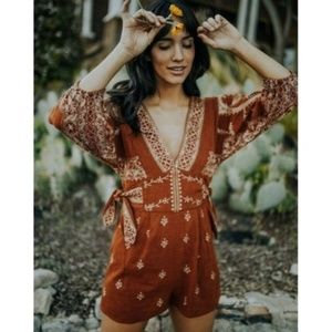 Free People azalea embroidered romper
